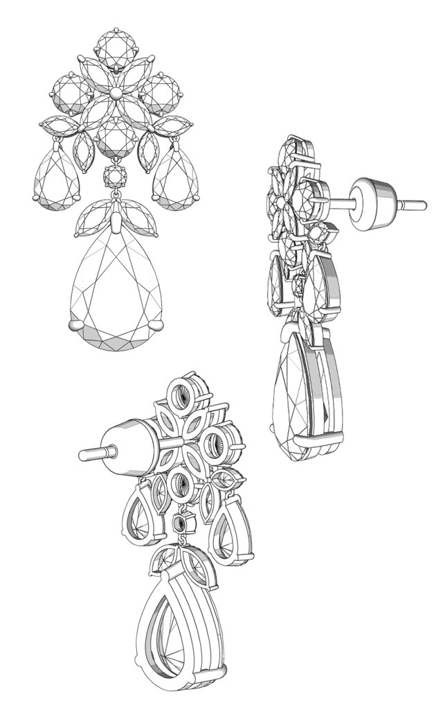 【3Dモデルデータ】ピアス14【Pierced earrings14】