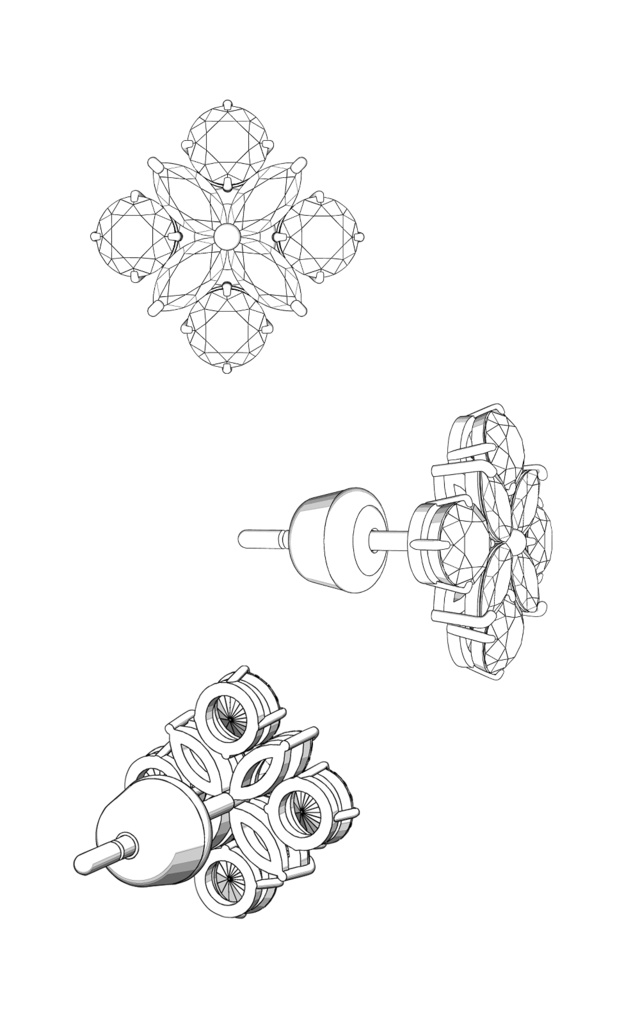 【3Dモデルデータ】ピアス14【Pierced earrings14】