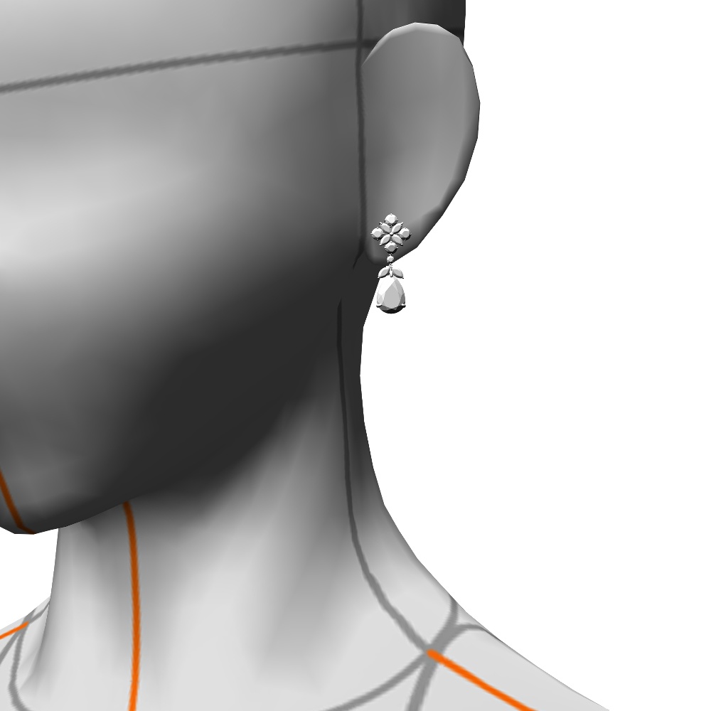 【3Dモデルデータ】ピアス14【Pierced earrings14】