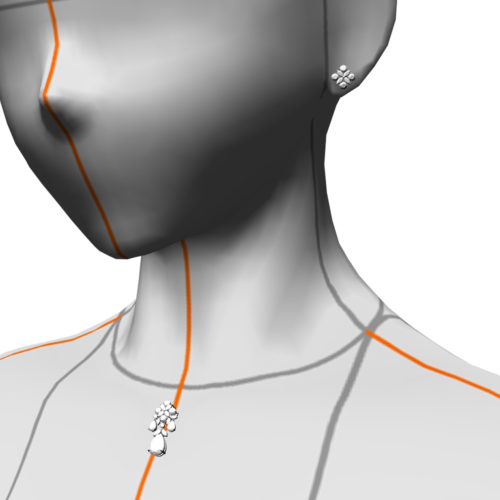 【3Dモデルデータ】ピアス14【Pierced earrings14】