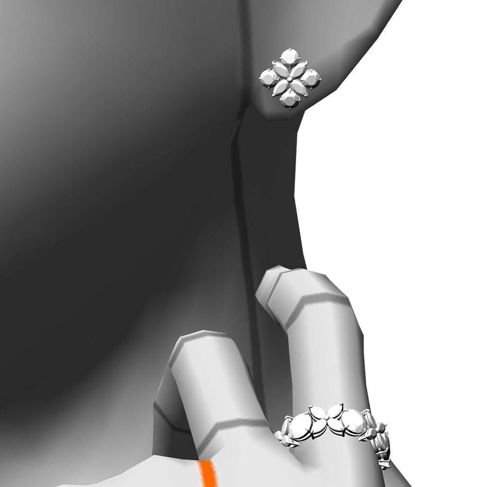 【3Dモデルデータ】ピアス14【Pierced earrings14】