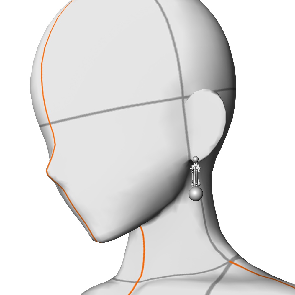 【3Dモデルデータ】ピアス15【Pierced earrings15】