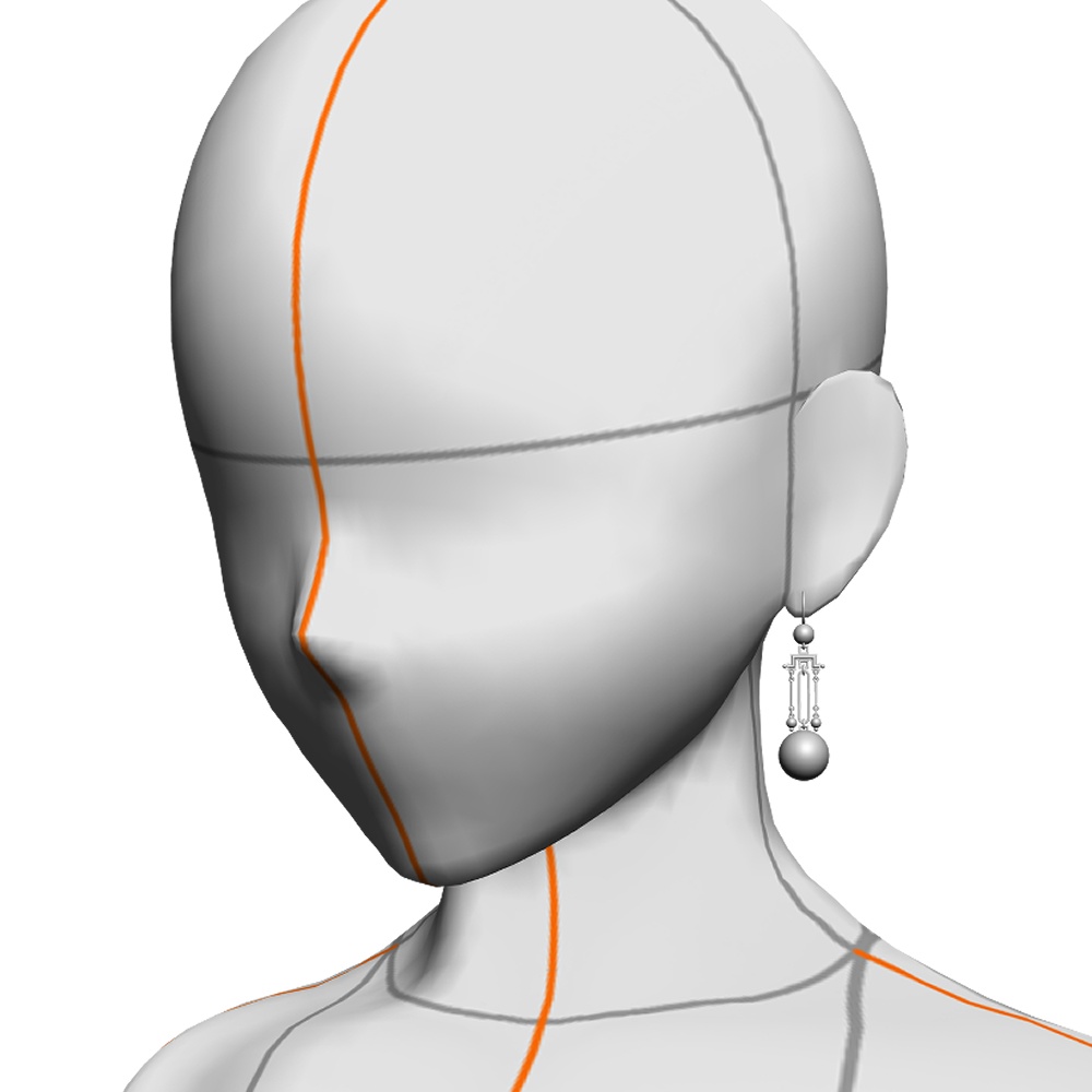 【3Dモデルデータ】ピアス15【Pierced earrings15】