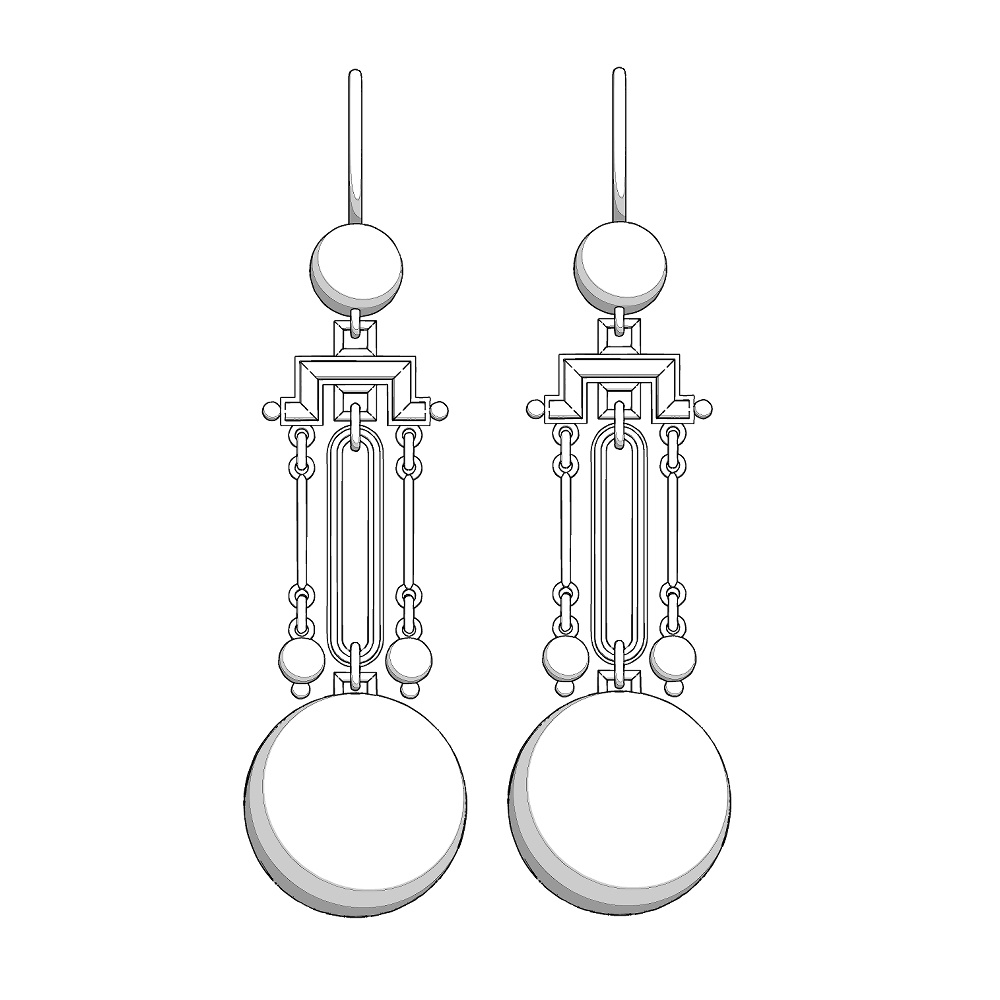 【3Dモデルデータ】ピアス15【Pierced earrings15】