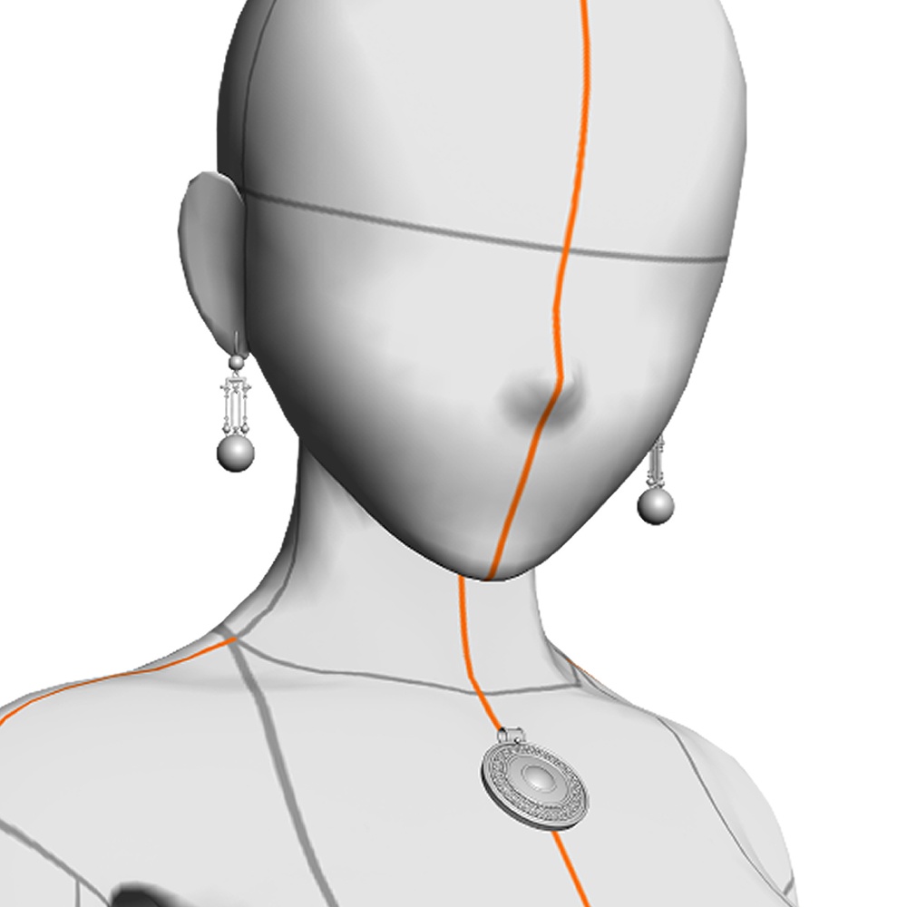 【3Dモデルデータ】ピアス15【Pierced earrings15】