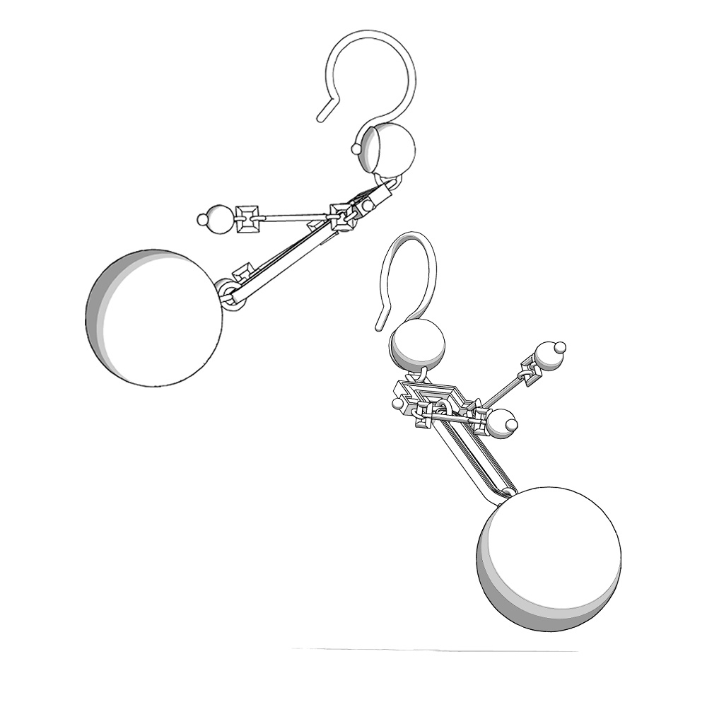 【3Dモデルデータ】ピアス15【Pierced earrings15】