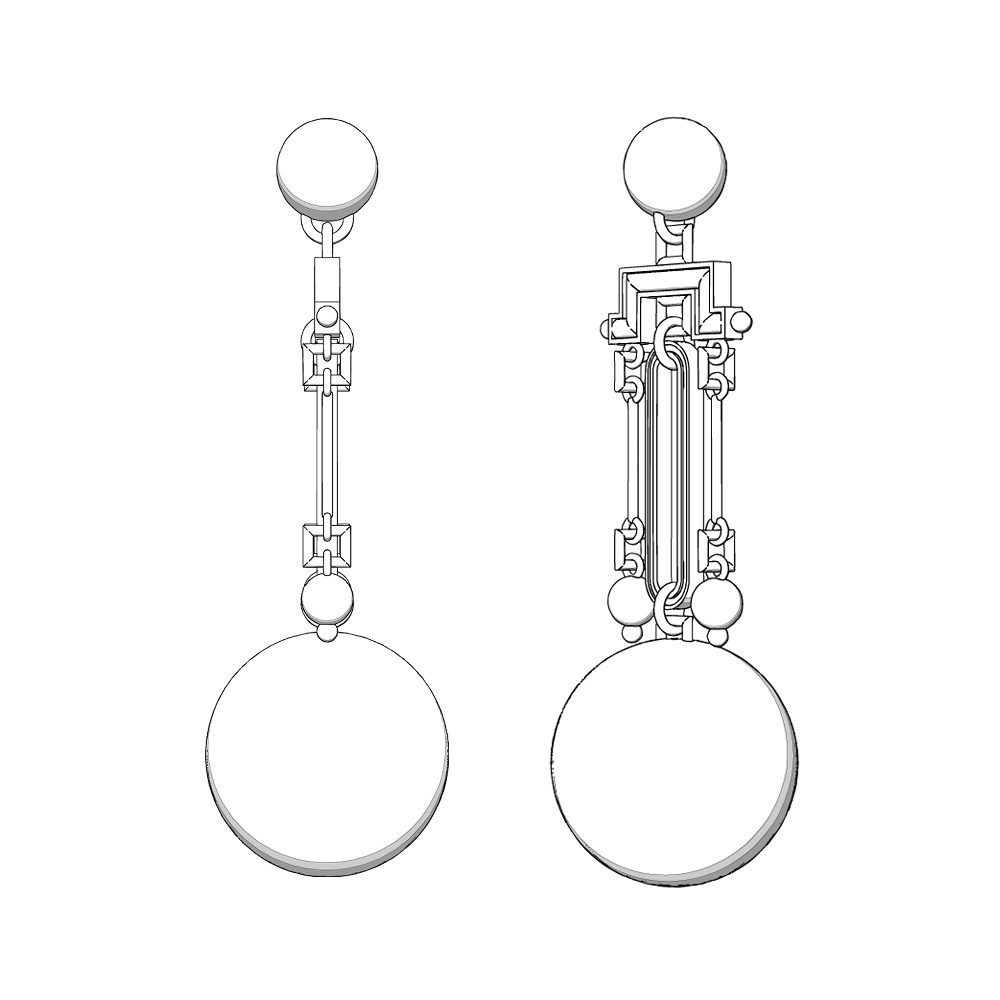 【3Dモデルデータ】ピアス15【Pierced earrings15】