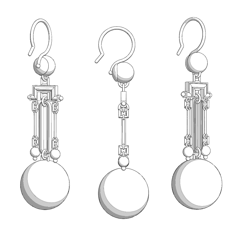 【3Dモデルデータ】ピアス15【Pierced earrings15】