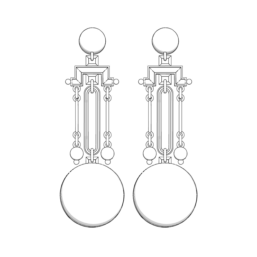 【3Dモデルデータ】ピアス15【Pierced earrings15】