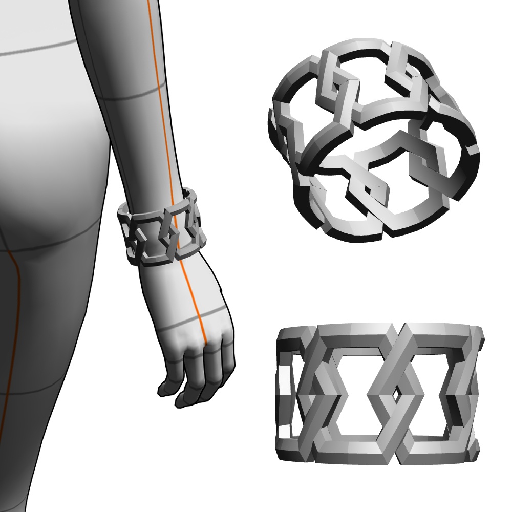 【3Dモデルデータ】ブレスレット1【bracelet1】