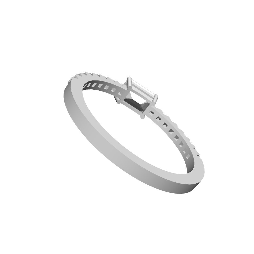 【3Dモデルデータ】リング24(ケース付き)【3D model engagement ring】