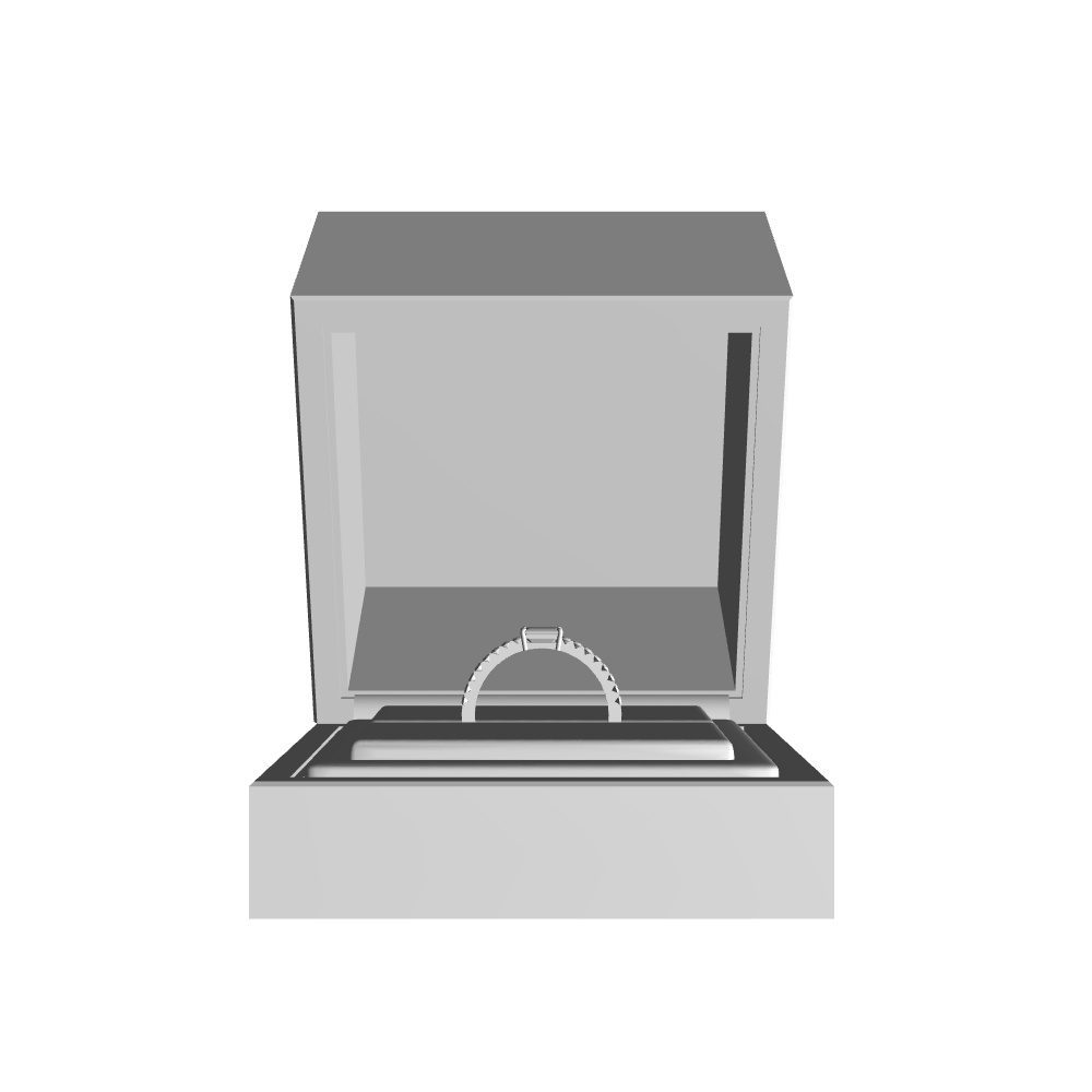 【3Dモデルデータ】リング24(ケース付き)【3D model engagement ring】