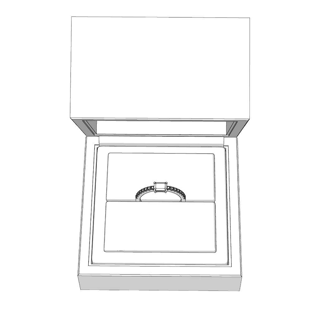 【3Dモデルデータ】リング24(ケース付き)【3D model engagement ring】