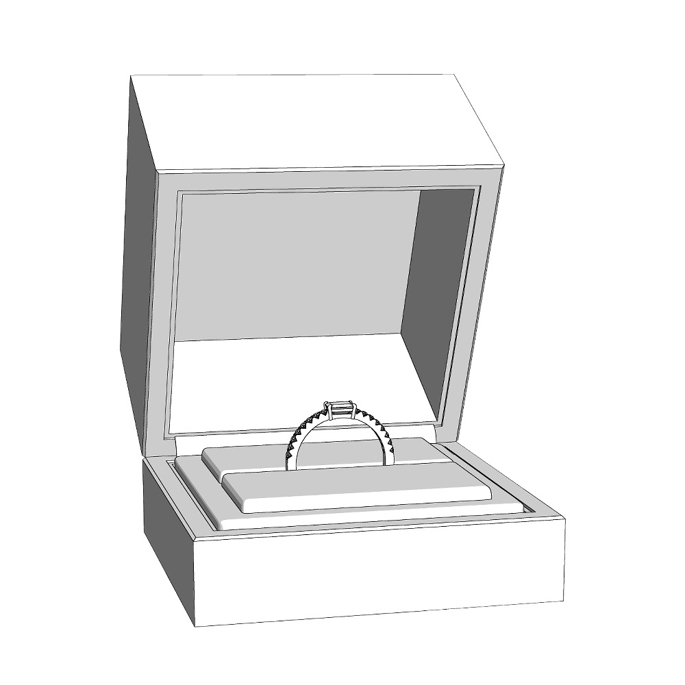 【3Dモデルデータ】リング24(ケース付き)【3D model engagement ring】