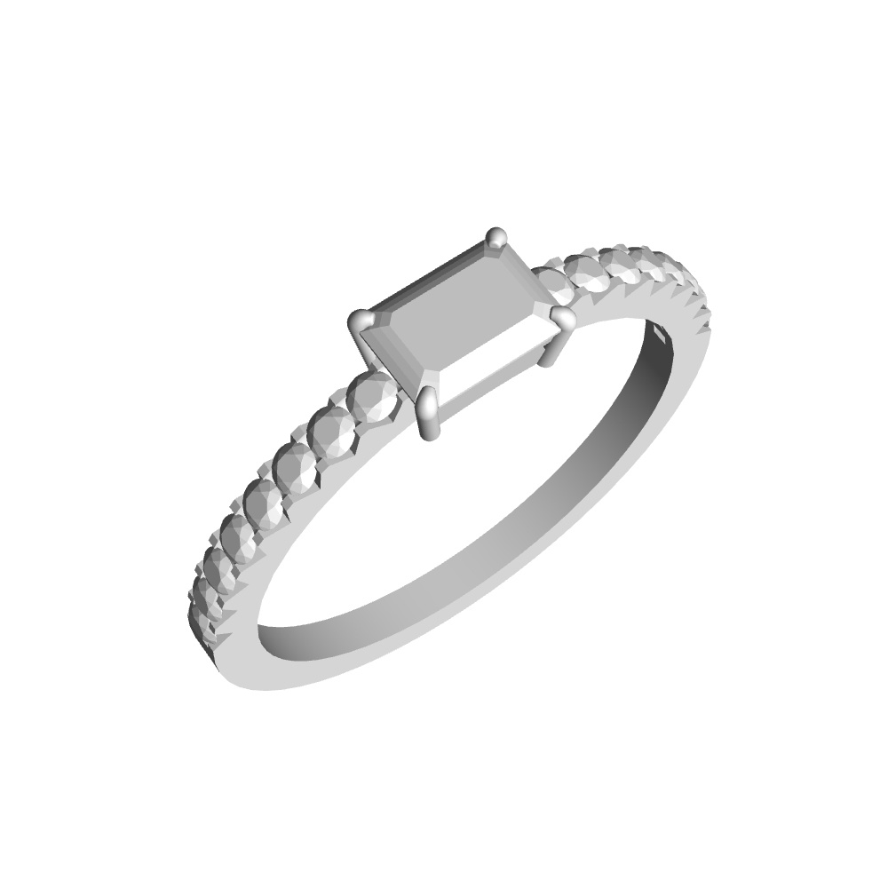 【3Dモデルデータ】リング24(ケース付き)【3D model engagement ring】