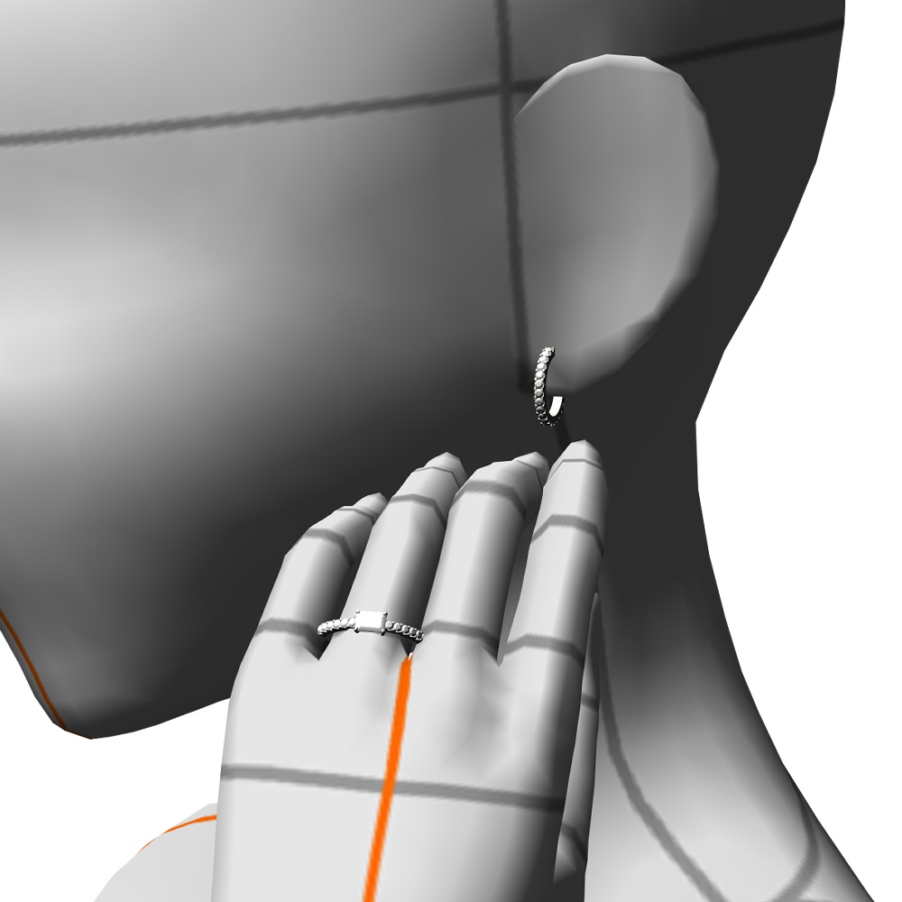 【3Dモデルデータ】リング24(ケース付き)【3D model engagement ring】