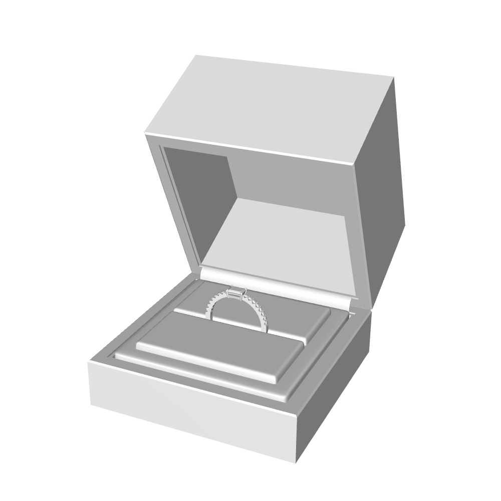 【3Dモデルデータ】リング24(ケース付き)【3D model engagement ring】