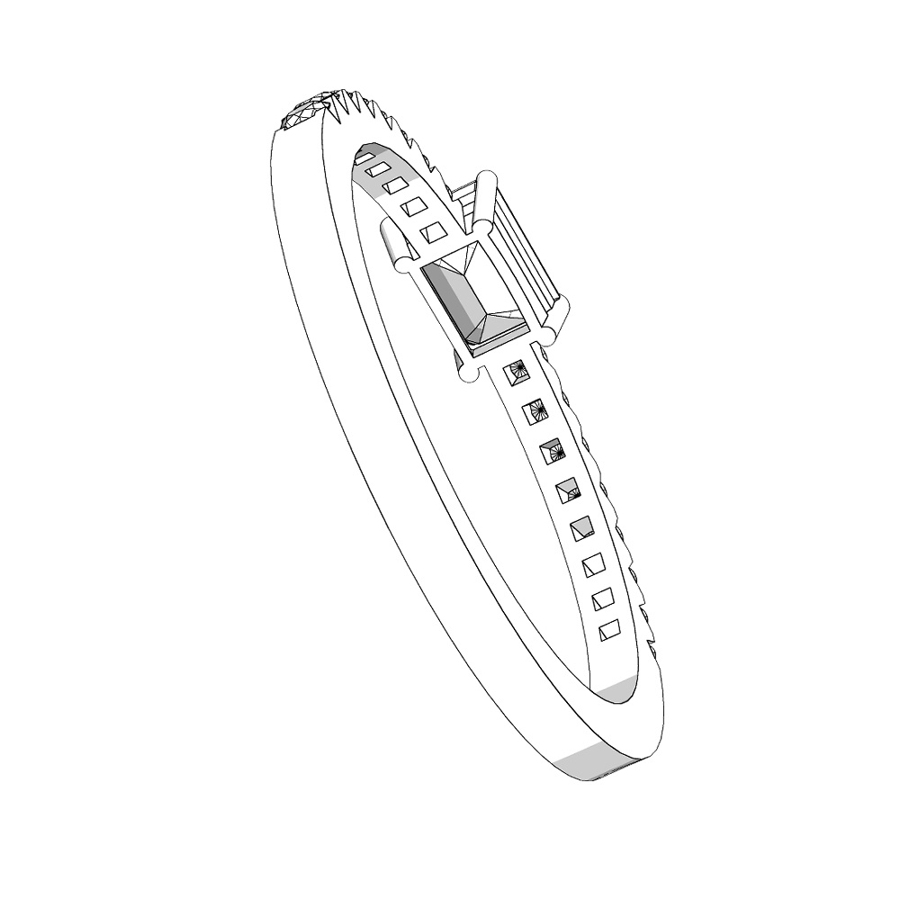 【3Dモデルデータ】リング24(ケース付き)【3D model engagement ring】