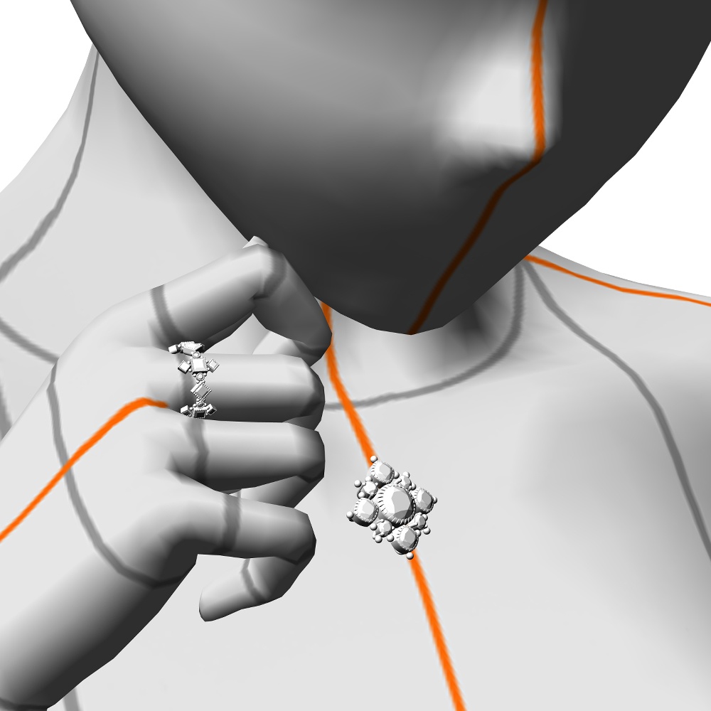 【3Dモデルデータ】ペンダント10【3D model, pendant10】