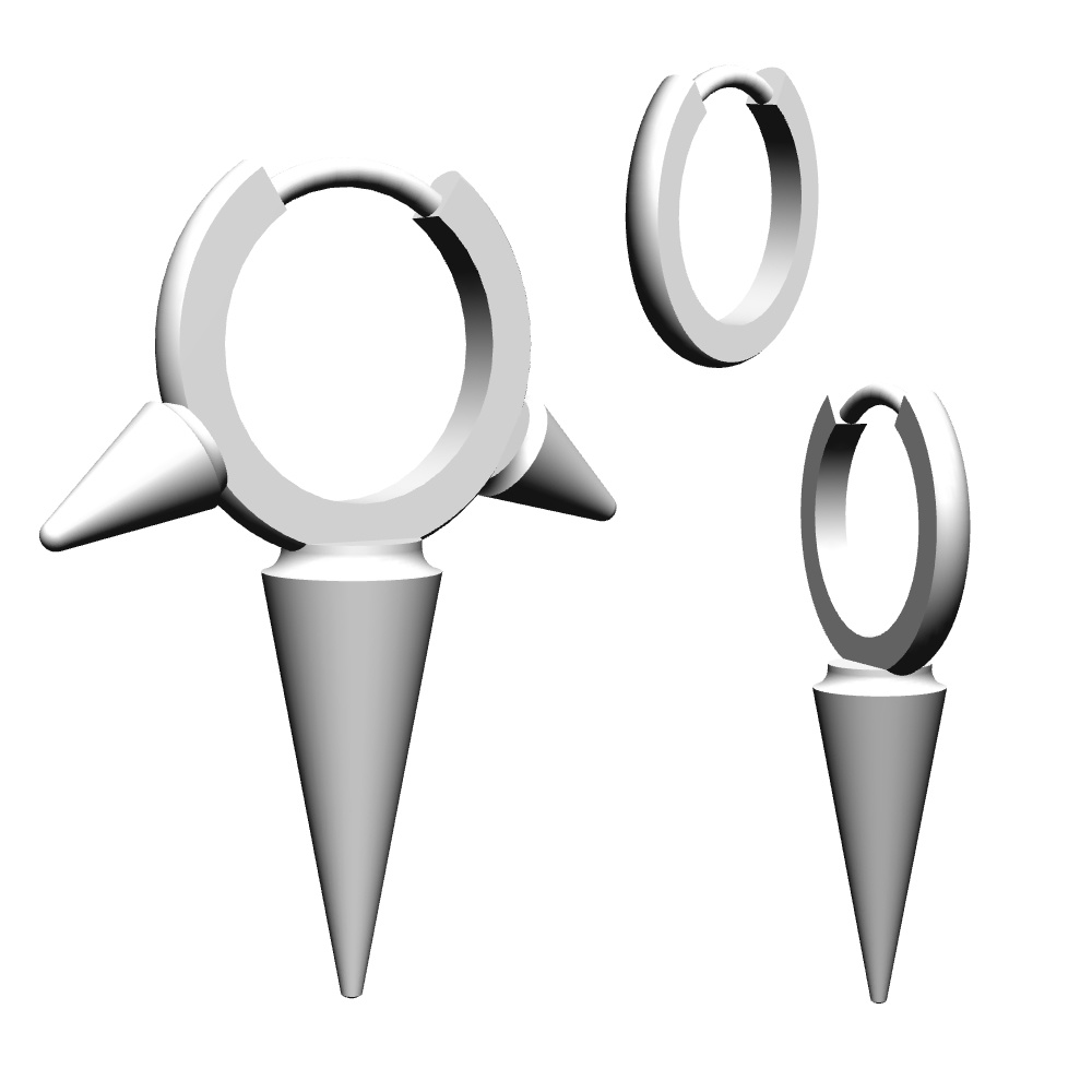 【3Dモデルデータ】ピアス17【Pierced earrings17】