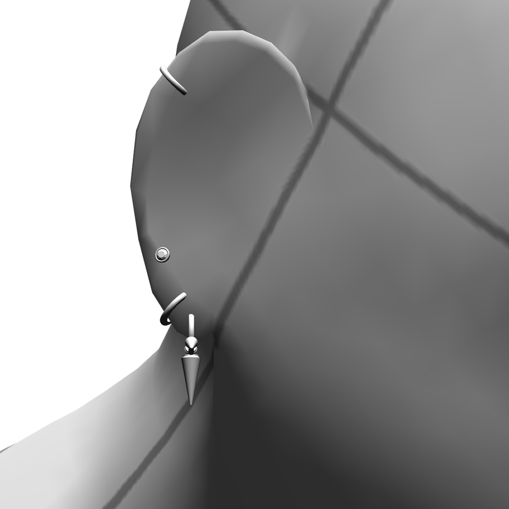 【3Dモデルデータ】ピアス17【Pierced earrings17】