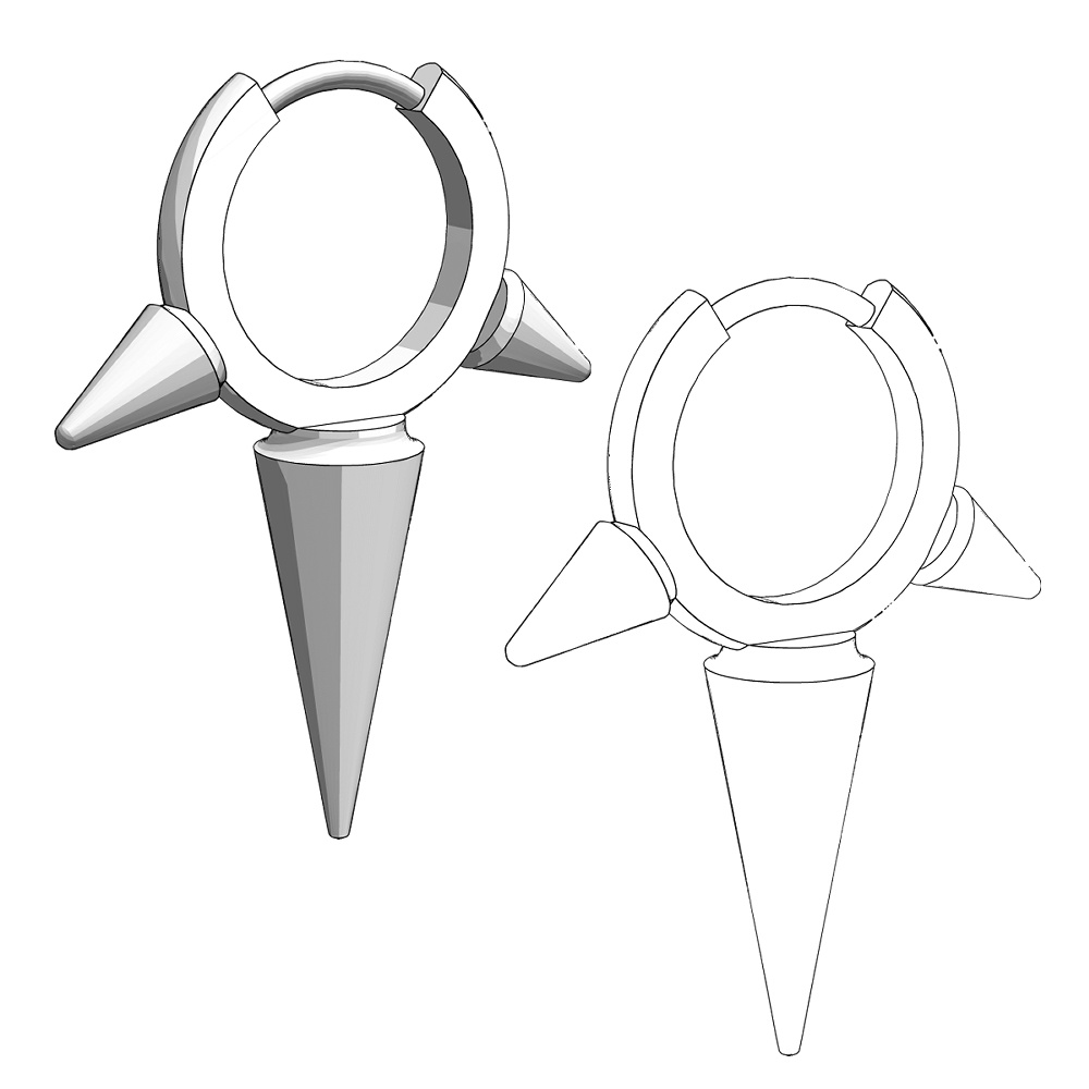 【3Dモデルデータ】ピアス17【Pierced earrings17】