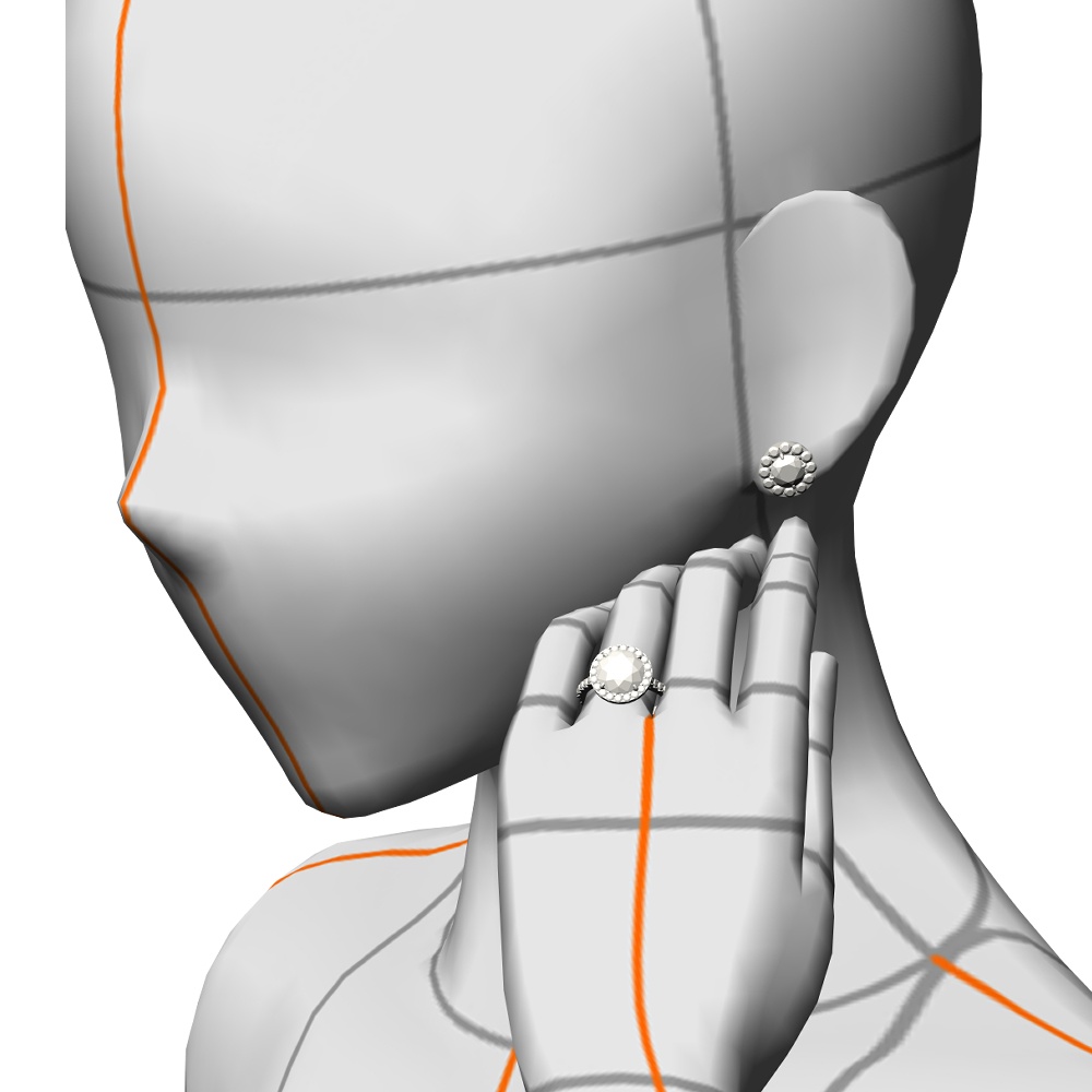 【3Dモデルデータ】ピアス10【Pierced earrings10】