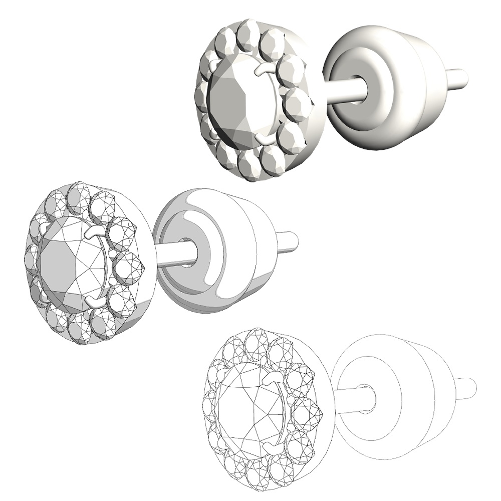 【3Dモデルデータ】ピアス10【Pierced earrings10】