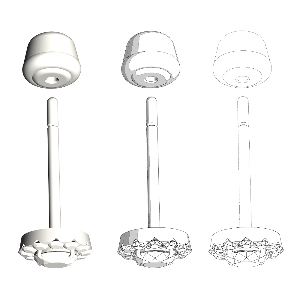 【3Dモデルデータ】ピアス10【Pierced earrings10】