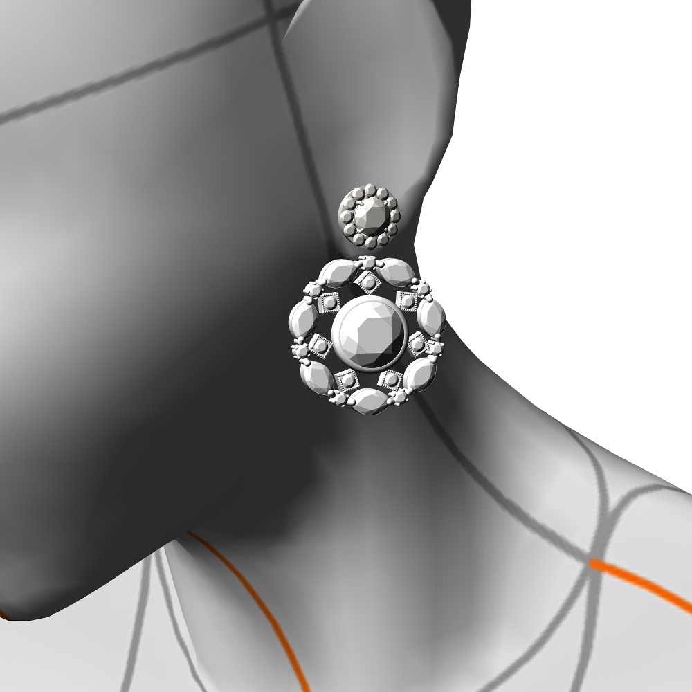 【3Dモデルデータ】ピアス10【Pierced earrings10】