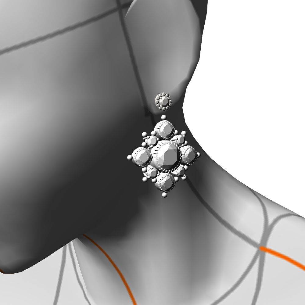 【3Dモデルデータ】ピアス10【Pierced earrings10】