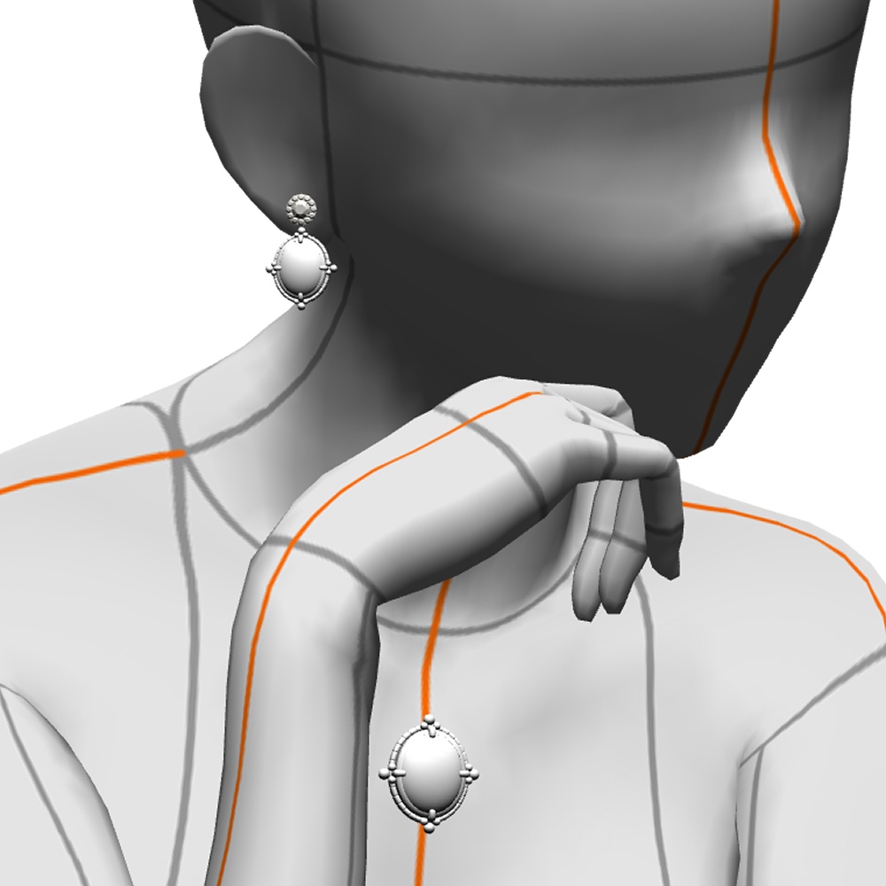 【3Dモデルデータ】ピアス10【Pierced earrings10】