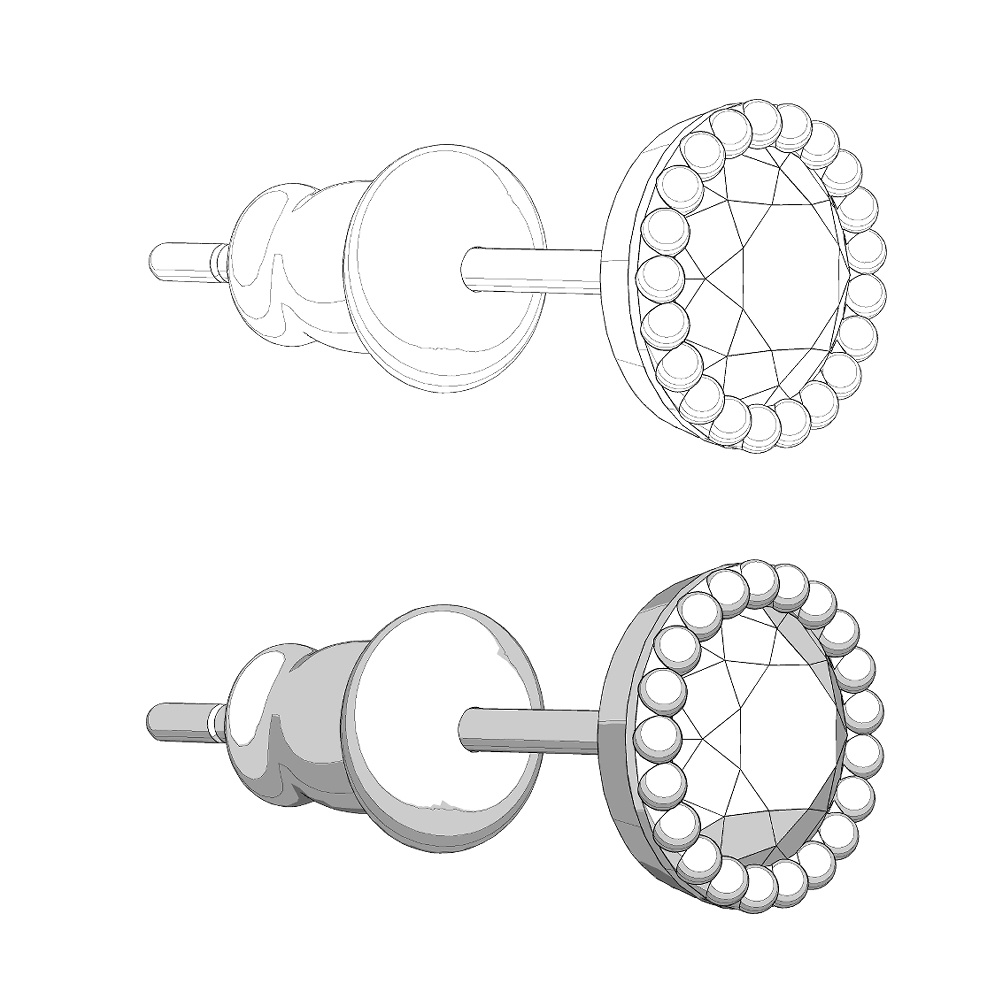 【3Dモデルデータ】ピアス18【Pierced earrings18】