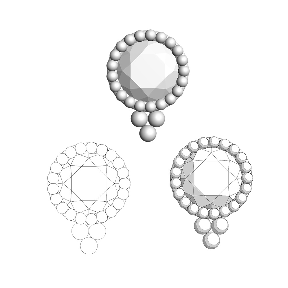 【3Dモデルデータ】ピアス18【Pierced earrings18】