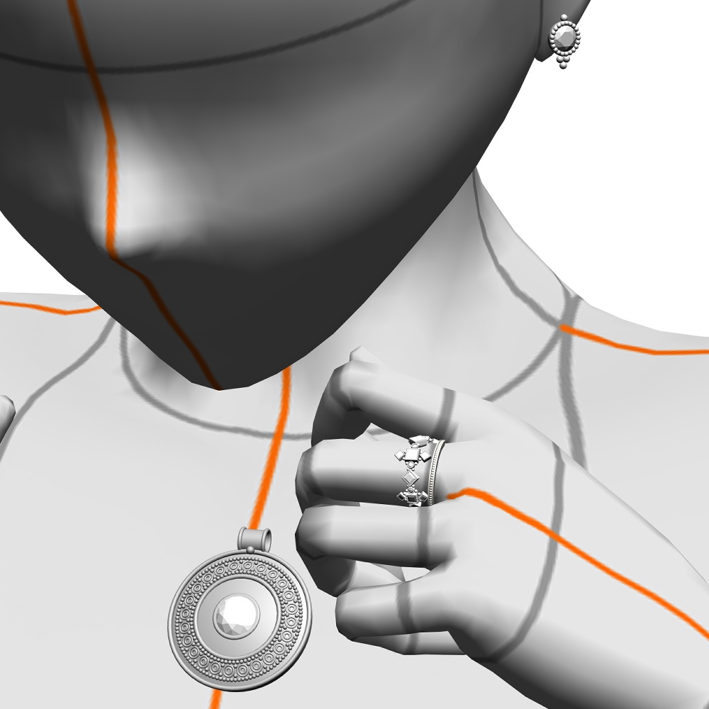 【3Dモデルデータ】ピアス18【Pierced earrings18】