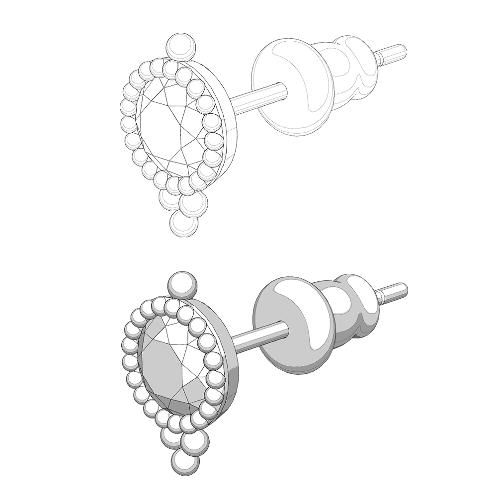 【3Dモデルデータ】ピアス18【Pierced earrings18】