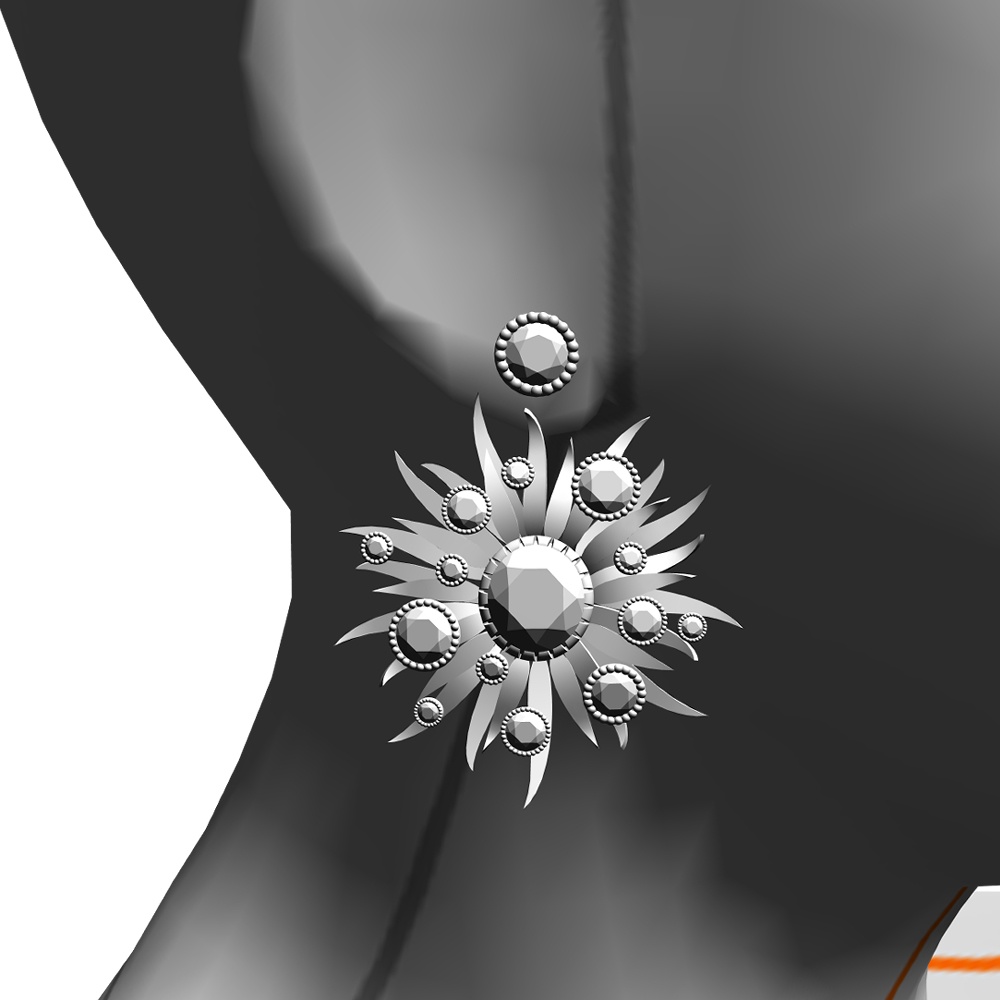 【3Dモデルデータ】ピアス18【Pierced earrings18】