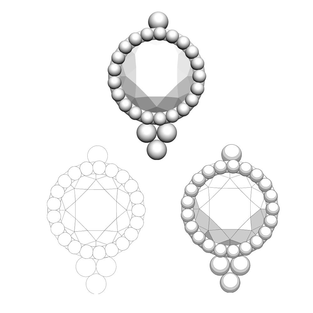 【3Dモデルデータ】ピアス18【Pierced earrings18】