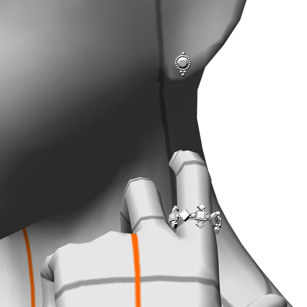 【3Dモデルデータ】ピアス18【Pierced earrings18】