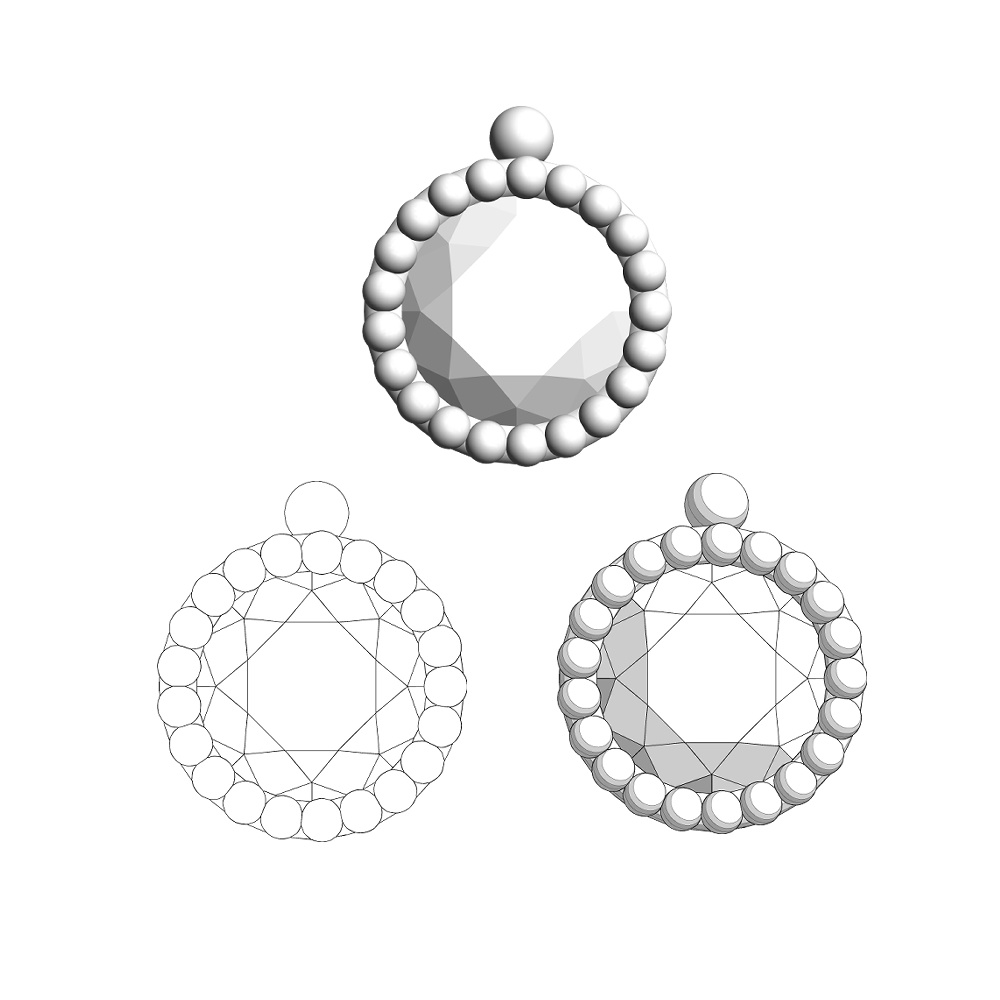 【3Dモデルデータ】ピアス18【Pierced earrings18】