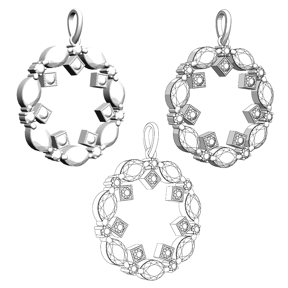 【3Dモデルデータ】ペンダント12【3D model, pendant12】