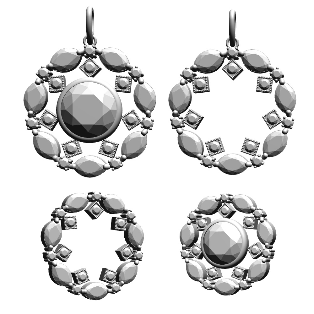 【3Dモデルデータ】ペンダント12【3D model, pendant12】