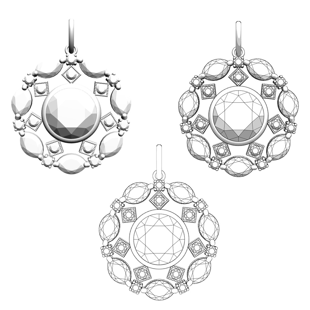 【3Dモデルデータ】ペンダント12【3D model, pendant12】