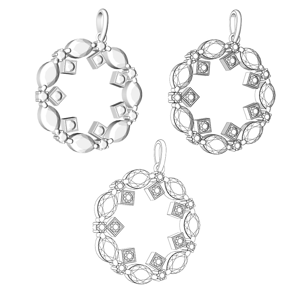 【3Dモデルデータ】ペンダント12【3D model, pendant12】