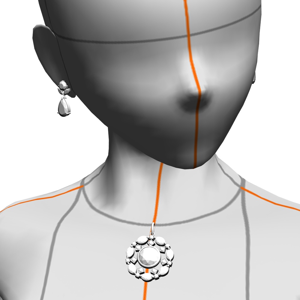 【3Dモデルデータ】ペンダント12【3D model, pendant12】