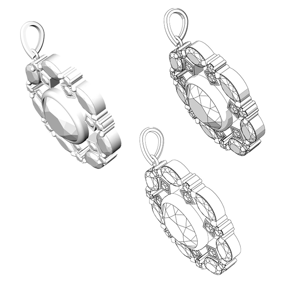 【3Dモデルデータ】ペンダント12【3D model, pendant12】