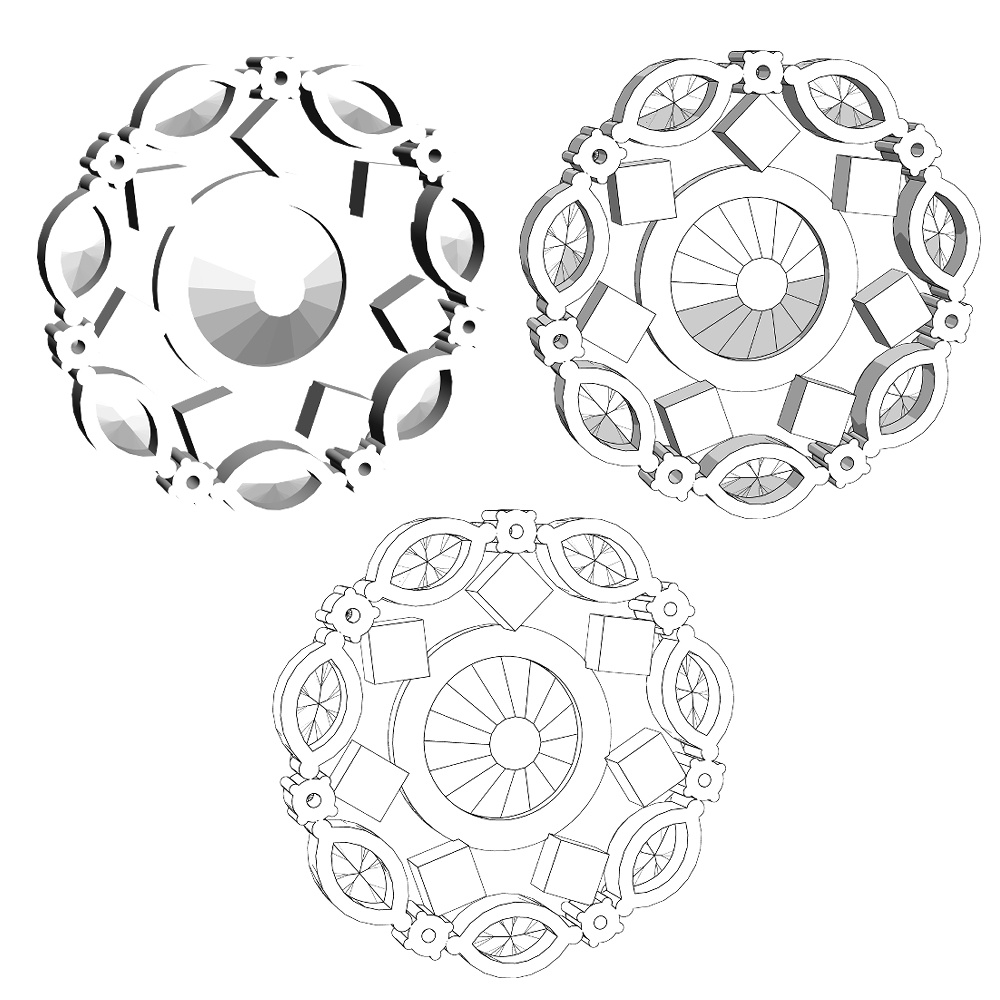 【3Dモデルデータ】ペンダント12【3D model, pendant12】