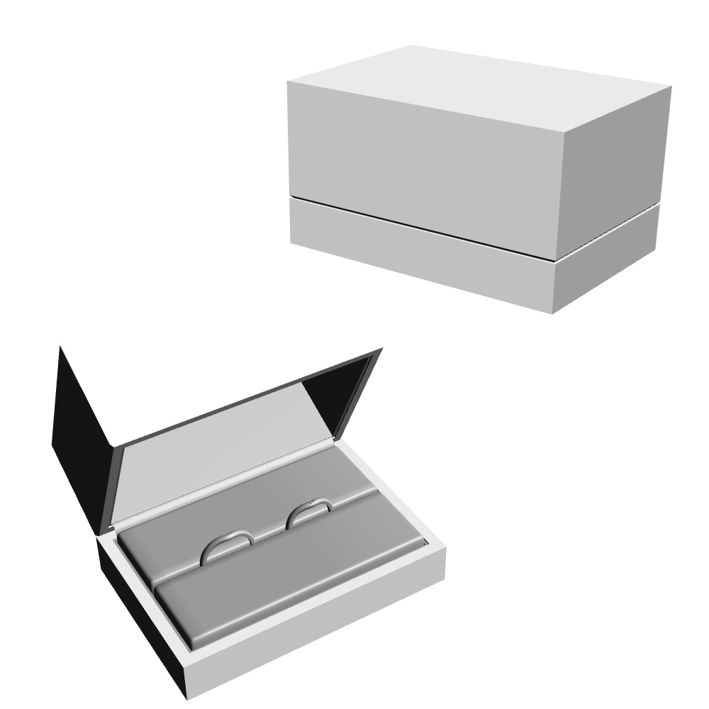 【3Dモデルデータ】リング37 : ケース付きのペアリング【3Dmodel deta partnerring21】