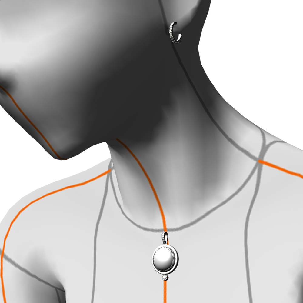 【3Dモデルデータ】ペンダント13【3D model, pendant13】