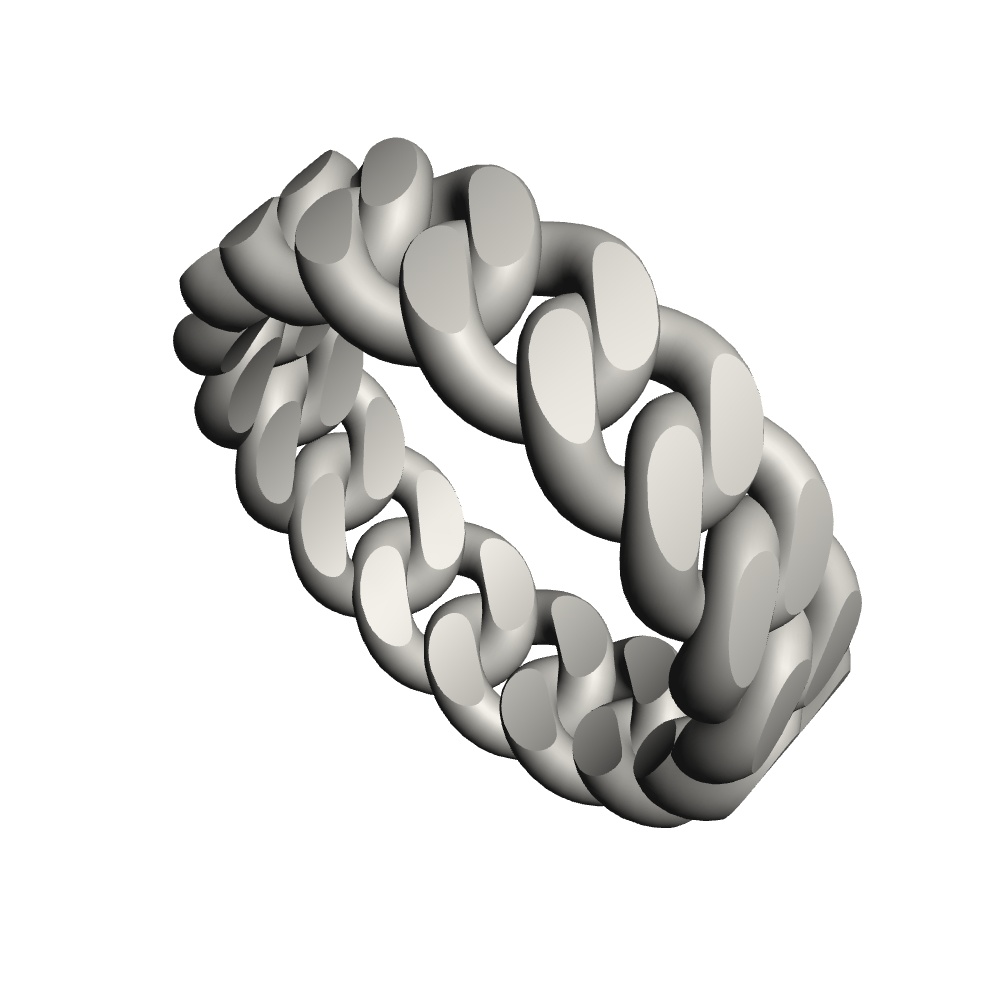 【3Dモデルデータ】リング39（喜平チェーンリング）【3D model, ring39】